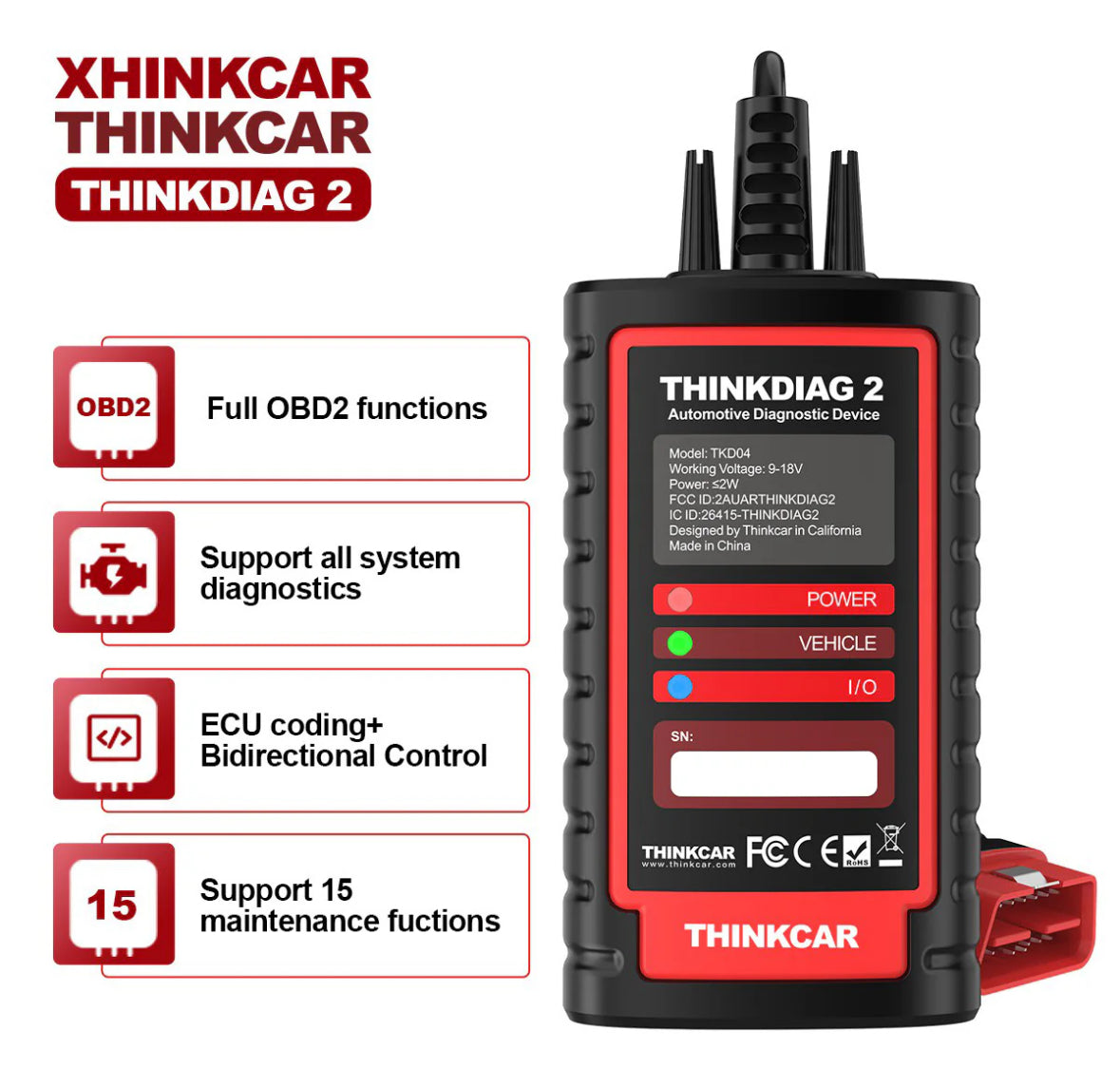 ThinkDiag 2 – profesionální diagnostický adaptér OBD2 pro mobilní zařízení