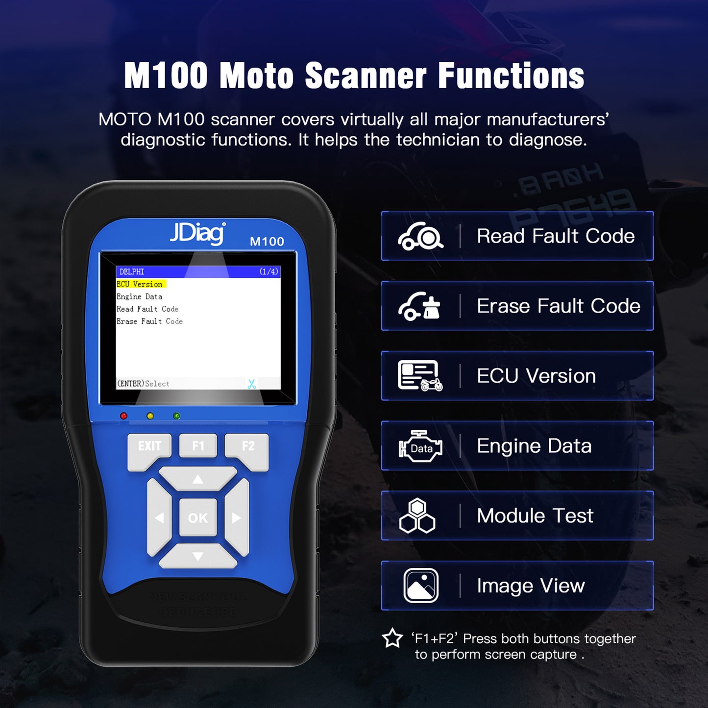 JDiag M100 Univerzální diagnostika motocyklů FULL verze